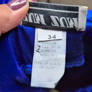 Vtg 1990s Zum Zum Blue Velvet Bow Accent Satin Skirt Maxi Prom Dress 3 4 thumbnail 7