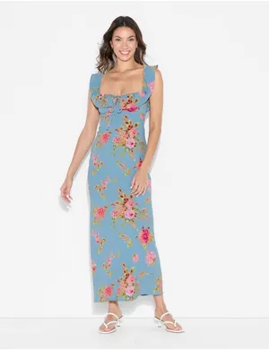 Wild Fable Blue Floral Maxi Dress XS thumbnail 2
