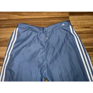 Vintage 2002 Adidas Baggy Track Pants Swish Mesh Lined Baby Blue 3 Stripe Size L thumbnail 2