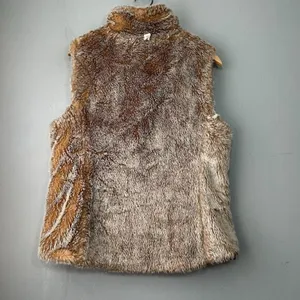 Y2K Gap Reversible Vest Chocolate Brown Faux Fur Womens Size Medium Gilet Boho thumbnail 4