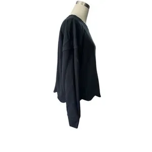 Vineyard Vines Black Scallop Hem Crewneck Sweater Sweatshirt Womens Size Large L thumbnail 3