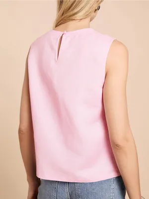 NWT CAARA Ona Top Size XL Linen Few Moda tank blouse light pink thumbnail 4