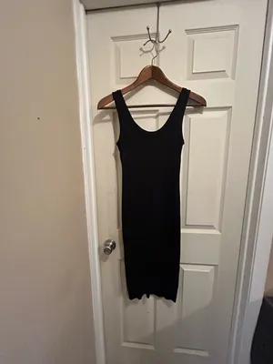 Ambiance - Classic Black Ribbed Tank Midi Dress - size medium thumbnail 9