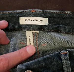 Good American Good Legs Crop Jeans Womens 30 Dark Wash High Rise Denim thumbnail 7
