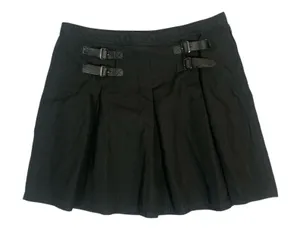 Hot Topic Black Mini Skirt Pleated Double Buckle Sz XL Ladies Gothic thumbnail 1