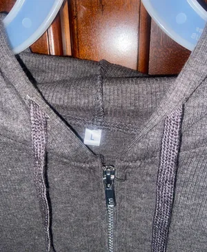 Gray Zip Up Hoodie Size L thumbnail 2