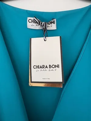 NWT Chiara Boni Sleeveless Gown Deep Sky Blue Italian Designer Dress Sz 4 thumbnail 3