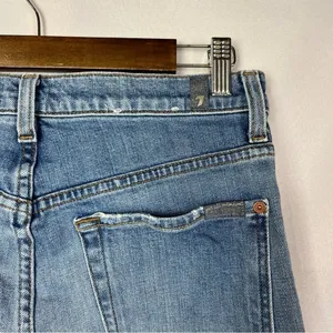 7 For All Mankind High Waist Cropped Straight Jeans 28 thumbnail 5
