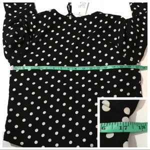 NWT REVOLVE X LIONESS Take the Plunge Polka Dot Top - Black - Medium thumbnail 4