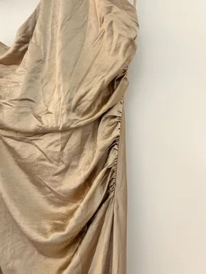 Six Stories One Shoulder Satin Bridesmaid Dress in Champagne US Size 10 thumbnail 4