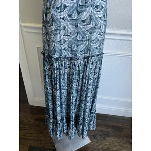 Fresha London Palm Print Maxi Dress Strapless Boho XS thumbnail 8