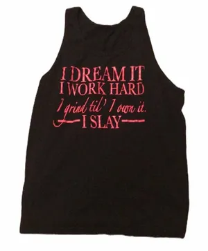 I Dream It I Work Hard I Slay Graphic Tank Top Medium Black thumbnail 1