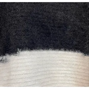 KNOX ROSE Women's Sweater XXL Black White Striped Fuzzy V‎ Neck Cozy Knit Target thumbnail 11