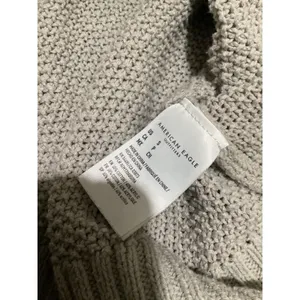 American Eagle Outfitters Women Light Gray Knit Henley Sweater Size S thumbnail 5