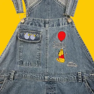 Vintage Winnie the Pooh Denim Shortalls Womens‎ 18W 20W Embroidered Overalls thumbnail 4
