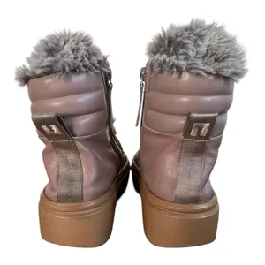 United Nude Dusty Rose Faux Fur Lined Platform Boots Size 8 minimalist blush thumbnail 4