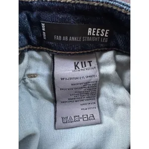 KUT‎ From The Kloth Reese Fab Ab Ankle Straight Jeans Size 8 Raw Hem Stretch thumbnail 7