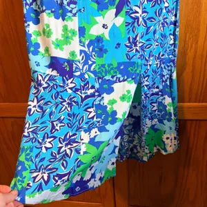 BeautySleep Social Nightgown or Dress Women Large Blue Floral Patchwork‎ Midi thumbnail 4