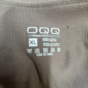 OQQ Yoga Pants Women XL Gray Athleisure Y2K Flare Leg Foldover Waistband Casual thumbnail 3