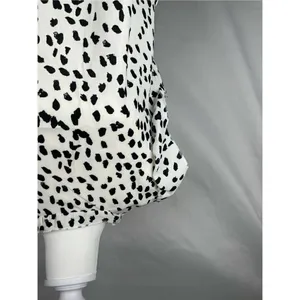 Women’s Spotted Ruffle Sleeve High Neck Sleeveless Top Medium thumbnail 2