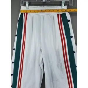 YLLW Snap Tearaway Track Pants Womens S White Striped Patch Sporty Streetwear thumbnail 7