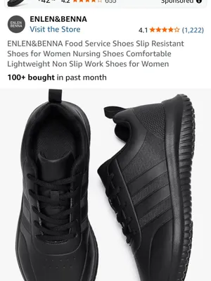 Enlen & Benna Slip-Resistant Athletic Work Shoes - Black Size 8 Womens Worn Onc thumbnail 4