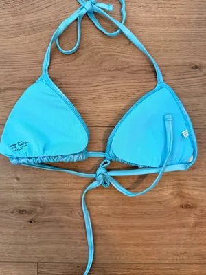 Aerie Blue Metallic Triangle Bikini Medium thumbnail 2