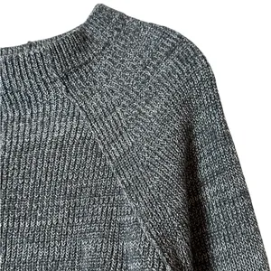 Free People Too Good Mock Neck Marled Gray Sweater Cropped Preppy Grunge thumbnail 4