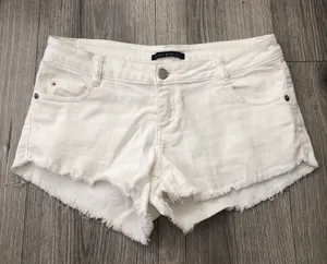 Brandy Melville Denim Cut Off Jean Shorts EU 40 US Small White thumbnail 1