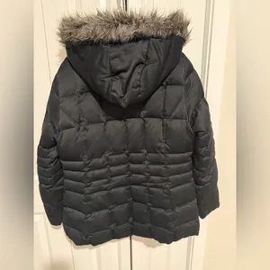 Calvin Klein Duck Down Parka Sz L Black Puffer jacket Coat Removable Hood thumbnail 6