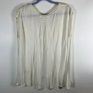Free People Intimately Ivory Lace Smocked V-Neck High Low Sleeveless Top Romance thumbnail 6