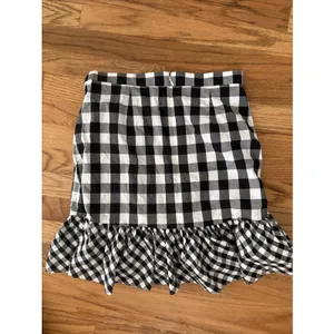 J Crew Skirt Womens 2 Black White Gingham Mini Asymmetric Ruffle Wrap A‎ Line thumbnail 6