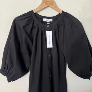 NWT Amour Vert Esther Organic Cotton‎ Poplin Dress Black Womens Size XS thumbnail 3