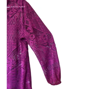 Cato All Over Lace Top Tunic Blouse 14/16W Burgundy Cover Up Overlay Fairy Boho thumbnail 5