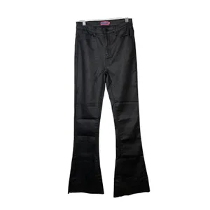 Edikted Luna Black Faux Leather Flare Pants High Rise‎ Stretch Vegan Leather M thumbnail 3