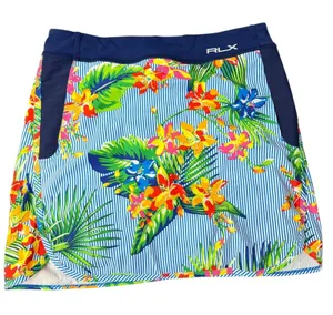 RLX Ralph Lauren Floral Skort Small Blue Multi Tropical Colorful Golf Tennis thumbnail 1