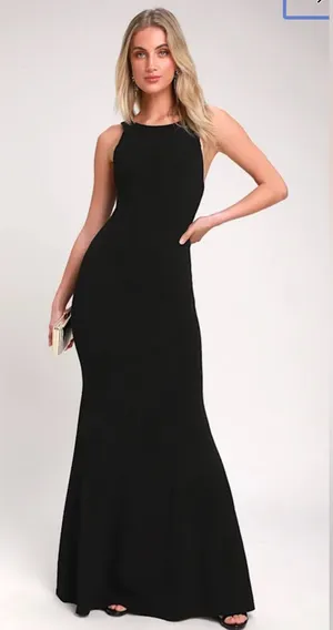 Lulu's Classic Black Maxi Dress thumbnail 1