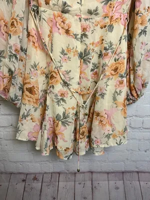 Hello Molly flowery dress lined v neck cottagecore artsy size small romantic thumbnail 7