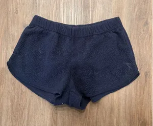 Aerie Navy Blue Sherpa Fleece Lounge Shorts Womens Medium Dolphin Hem Cozy Sleep thumbnail 1