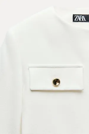 blazer jacket white golden buttons office suit coat business casual thumbnail 5