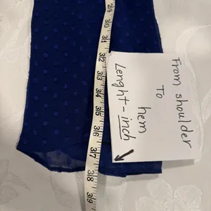 White House Black Market Size-6 Dress Women's Blue‎ Swiss Dot Smocked Waist thumbnail 6