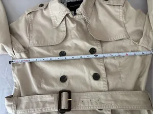Banana Republic Belted Trench Coat Beige Double Breasted Medium thumbnail 4