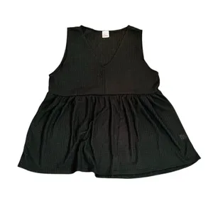 Zig Zag Stripe Black Pink Waffle (2) Sleeveless Babydoll Top 2XL NWOT Plus‎ Size thumbnail 2