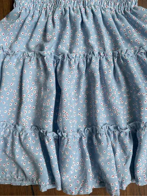 Princess Polly Women's Light Blue Floral Tiered Skirt thumbnail 3