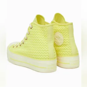 Converse nwt size 7.5 Chuck Taylor All Star Lift Platform Knit High Lemon Slushy thumbnail 3