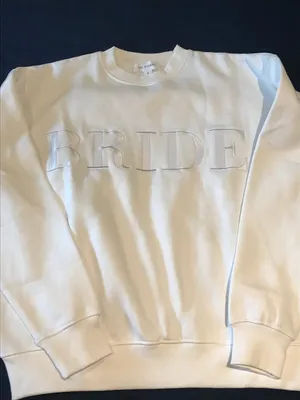 Six Stories BRIDE Embroidered White Crewneck Sweatshirt thumbnail 8