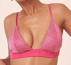 For Love & Lemons Hot Pink Satin Studded Bralette – Size S thumbnail 1