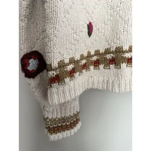 Free people Rosebud Cardigan Ivory Combo Women's Size Medium/Large thumbnail 8