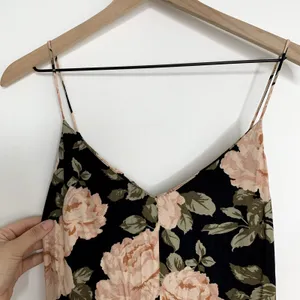 Reformation Luma Floral Spaghetti Strap Maxi Dress Womens Black Small thumbnail 7
