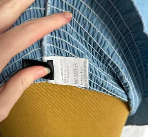 Spaghetti strap denim like cotton shirred tank top thumbnail 3